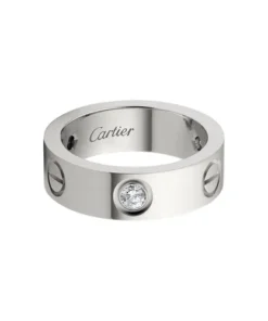 Nhẫn Nữ Cartier Love Wedding Band 3 Diamonds B4032500 Màu Vàng Trắng (Chế Tác)