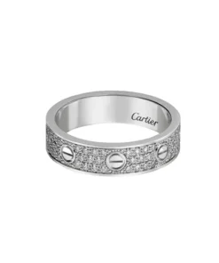 Nhẫn Cưới Cartier Love Wedding Band Diamond-Paved B4083400 Màu Vàng Trắng (Chế Tác) Size 11