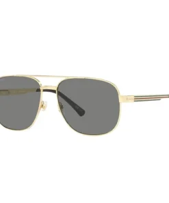 Kính Mát Nam Gucci Sunglasses GG1223S 002 Màu Xám/Vàng