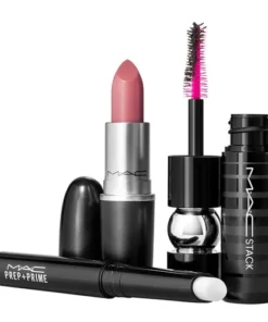 Set Son MAC Lashes To Lips Kit Velet Teddy Stack Neutral 3 Món