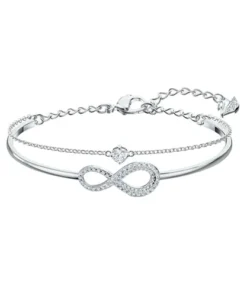 Vòng Đeo Tay Swarovski Infinity Bangle, White, Rhodium Plated 5520584