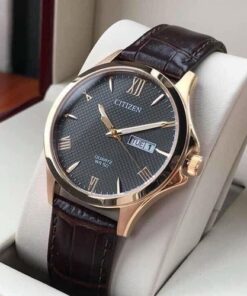 Đồng Hồ Nam Citizen Quartz Watch BF2023-01H Màu Nâu Vàng