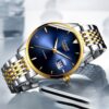Đồng Hồ Nam Kassaw Watch K867-2 Mặt Blue Màu Demi (Vàng - Bạc)