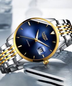 Đồng Hồ Nam Kassaw Watch K867-2 Mặt Blue Màu Demi (Vàng - Bạc)
